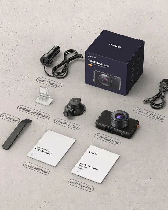 IZEEKER GD100 Dash Cam 1080P, Dash Camera Voor Auto's Met Nachtzicht, WDR, 3 Inch LCD Display Car Driving Recorder, 170° Groothoek, G-Sensor, Loop Recording, Parking Mode 11 IZEEKER GD100 Dash Cam 1080P, Dash Camera Voor Auto's Met Nachtzicht, WDR, 3 Inch LCD Display Car Driving Recorder, 170° Groothoek, G-Sensor, Loop Recording, Parking Mode - Image 9