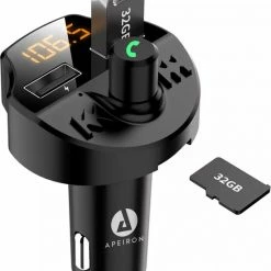 Apeiron Auto FM Transmitter - Bluetooth - Handsfree Bellen - USB - Carkit - Audio Receiver - Oplaadfunctie - Auto Accessoires