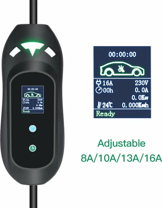 Proton Mobiele Thuislader Type 2 Mennekes - Stopcontact EU - Instelbaar 8A/ 10A / 13A / 16A - Met Memory Functie- 1 Fase Lader - Mobiele Oplader Electrische Auto - Laadkabel Als Alternatief Voor Laadpaal Voor Thuis Of Laadpalen Onderweg 4 Proton Mobiele Thuislader Type 2 Mennekes - Stopcontact EU - Instelbaar 8A/ 10A / 13A / 16A - Met Memory Functie- 1 Fase Lader - Mobiele Oplader Electrische Auto - Laadkabel Als Alternatief Voor Laadpaal Voor Thuis Of Laadpalen Onderweg - Image 2