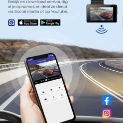 AZDome M63 Pro Dashcam - Ultra 4K Resolutie - Wifi - GPS - Parkeerstand - 64gb Micro SD - 3.0 Inch IPS LCD - Dashcam Voor Auto Met Optionele Achter Camera -70Mai SHOP 550x715