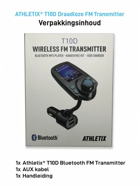 Athletix? FM Transmitter Bluetooth Draadloze Carkit 2020 / MP3 Speler Mobiel / Handsfree Bellen In De Auto / AUX Input / Lader / USB Flash Drive / Muziek / Audio / Radio / SD/TF Kaart / Carkit Adapter T10D 8 Athletix? FM Transmitter Bluetooth Draadloze Carkit 2020 / MP3 Speler Mobiel / Handsfree Bellen In De Auto / AUX Input / Lader / USB Flash Drive / Muziek / Audio / Radio / SD/TF Kaart / Carkit Adapter T10D - Image 6