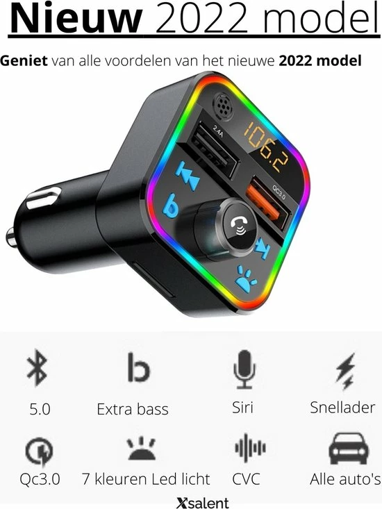 Bluetooth FM Transmitter - Autolader - Bluetooth Carkit - Handsfree - Muziek Streamen - Bluetooth 5.0 en USB 3.0 Quick Charge - Handsfree Bellen - Extra Grote Microfoon - Extra bass - Telefoon Opladen - Spraakbediening Xsalent Bluetooth FM Transmitter - Autolader - Bluetooth Carkit - Handsfree - Muziek Streamen - Bluetooth 5.0 En USB 3.0 Quick Charge - Handsfree Bellen - Extra Grote Microfoon - Extra Bass - Telefoon Opladen - Spraakbediening -70Mai SHOP 550x733 2