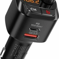 Carkit Bluetooth FM - Ntech USB - Bluetooth FM Transmitter - USB C Auto Lader - Carkit - Handsfree - MP3 - USB - SD Kaart - Snel Lader - Bluetooth Audio Receiver