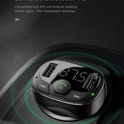 Baseus FM Transmitter Bluetooth Draadloze Carkit / MP3 Speler Mobiel / Handsfree Bellen In De Auto / Lader / USB Flash Drive / Muziek / Audio / Radio / SD/TF Kaart / Carkit Adapter Zwart (CCTM-01) -70Mai SHOP 550x770 3