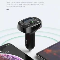 Baseus FM Transmitter Bluetooth Draadloze Carkit / MP3 Speler Mobiel / Handsfree Bellen In De Auto / Lader / USB Flash Drive / Muziek / Audio / Radio / SD/TF Kaart / Carkit Adapter Zwart (CCTM-01) -70Mai SHOP 550x773 1