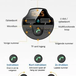 TibaGoods Auto FM Transmitter - Bluetooth - Handsfree Bellen - USB - Carkit - Audio Receiver - Oplaadfunctie - Auto Accessoires -70Mai SHOP 550x773