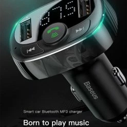 Baseus FM Transmitter Bluetooth Draadloze Carkit / MP3 Speler Mobiel / Handsfree Bellen In De Auto / Lader / USB Flash Drive / Muziek / Audio / Radio / SD/TF Kaart / Carkit Adapter Zwart (CCTM-01) -70Mai SHOP 550x832
