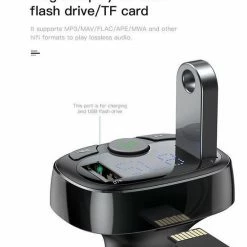 Baseus FM Transmitter Bluetooth Draadloze Carkit / MP3 Speler Mobiel / Handsfree Bellen In De Auto / Lader / USB Flash Drive / Muziek / Audio / Radio / SD/TF Kaart / Carkit Adapter Zwart (CCTM-01) -70Mai SHOP 550x833 1