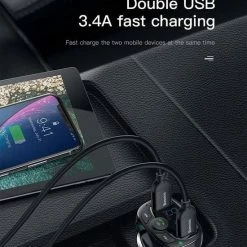 Baseus FM Transmitter Bluetooth Draadloze Carkit / MP3 Speler Mobiel / Handsfree Bellen In De Auto / Lader / USB Flash Drive / Muziek / Audio / Radio / SD/TF Kaart / Carkit Adapter Zwart (CCTM-01) -70Mai SHOP 550x833 2