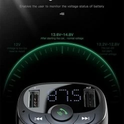 Baseus FM Transmitter Bluetooth Draadloze Carkit / MP3 Speler Mobiel / Handsfree Bellen In De Auto / Lader / USB Flash Drive / Muziek / Audio / Radio / SD/TF Kaart / Carkit Adapter Zwart (CCTM-01) -70Mai SHOP 550x833